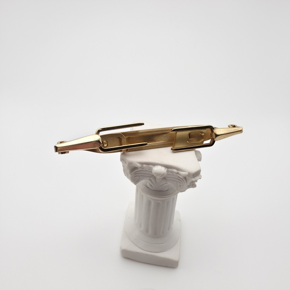 Vintage ANSON USA Tie Clip Bar Clasp Gold Plate Initial Letter C FREE $HIPPING!! - Picture 7 of 8